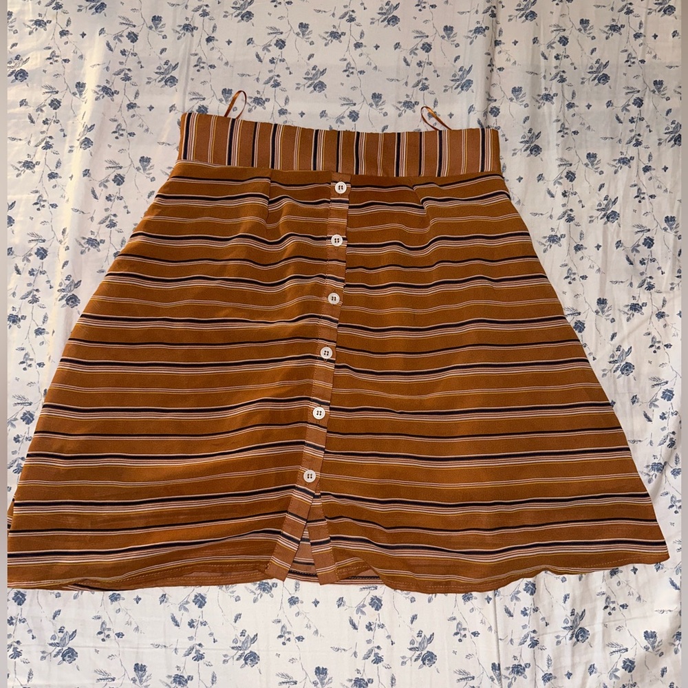 Orange striped skirt